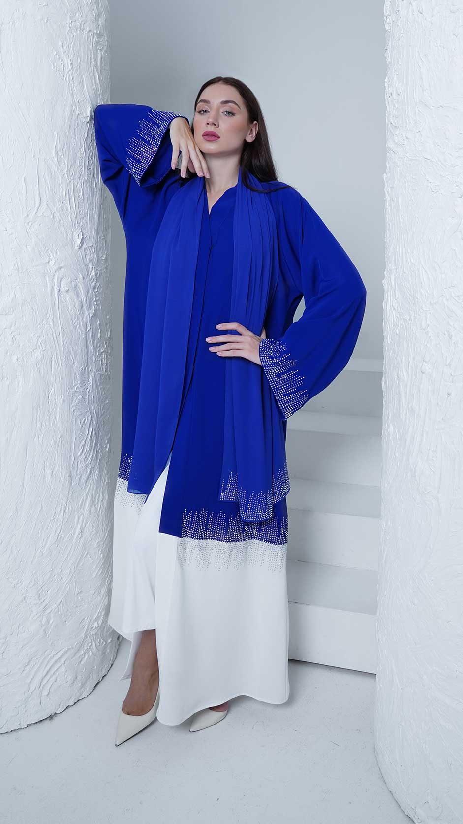 DUAL SHADES STONE ABAYA