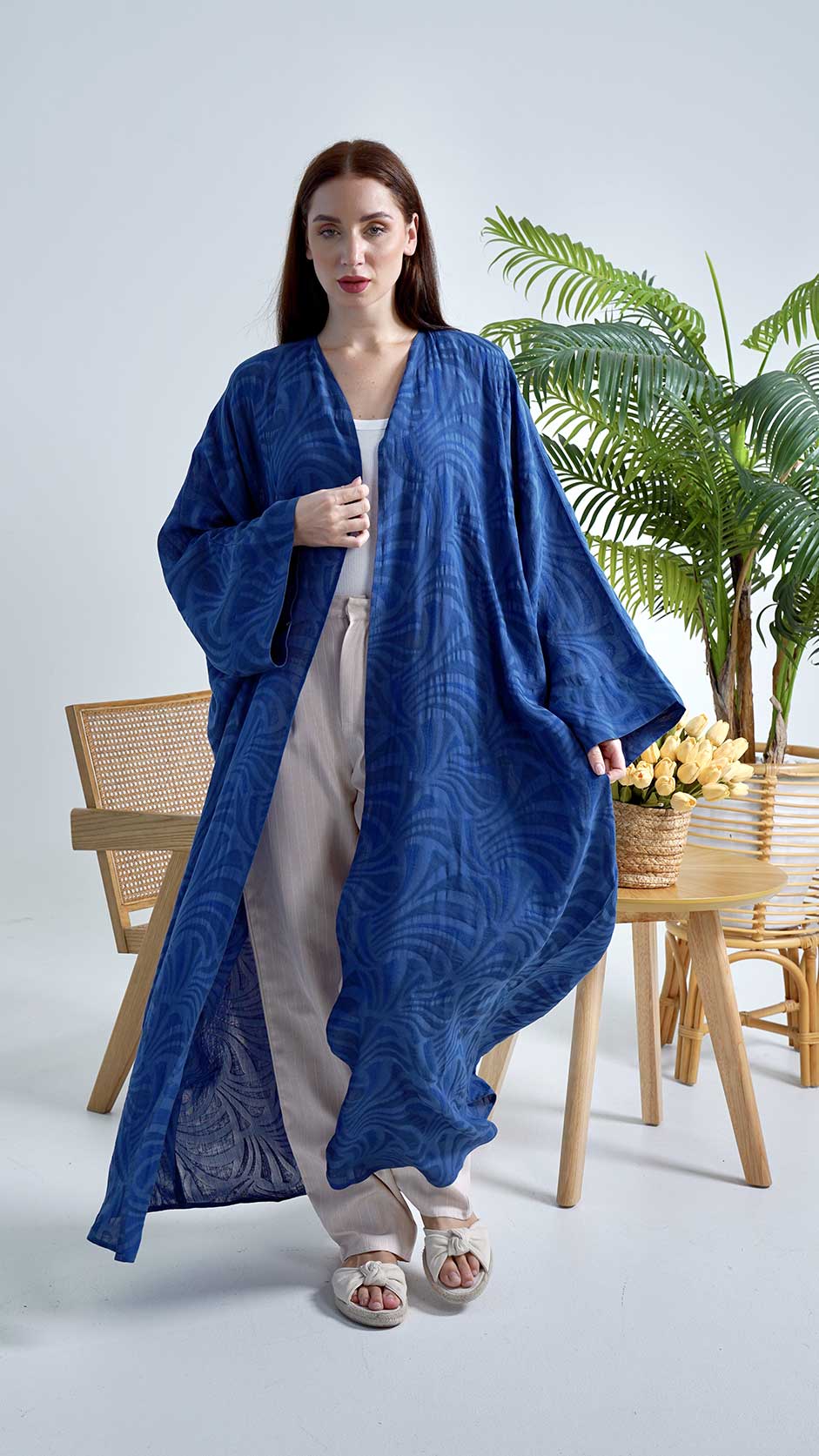 LINEN SELF PRINTED ABAYA