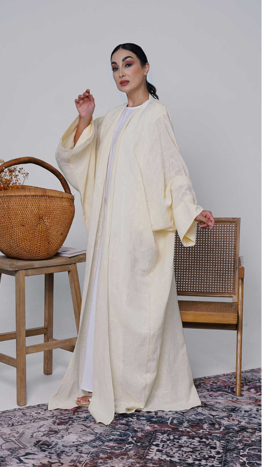 LINEN SELF PRINTED ABAYA